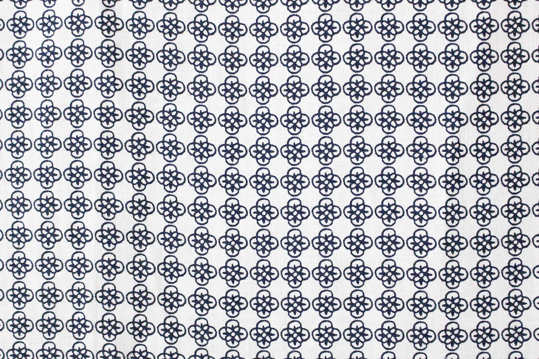 LINNETリネンプリント <br />
          ルールー・白×藍